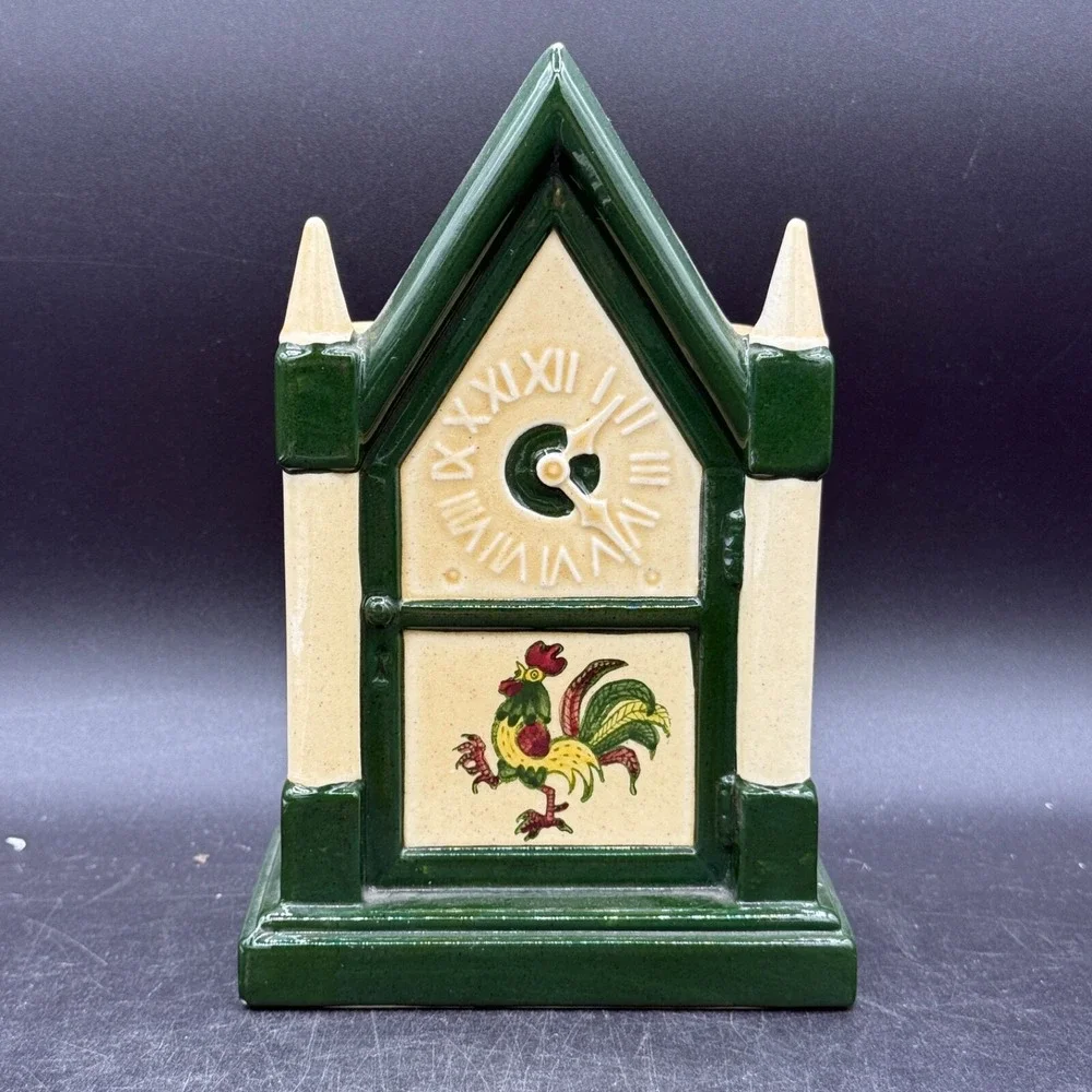 Metlox‎ CA  PROVINCIAL Rooster Steeple Wall Clock Planter  7 3/4